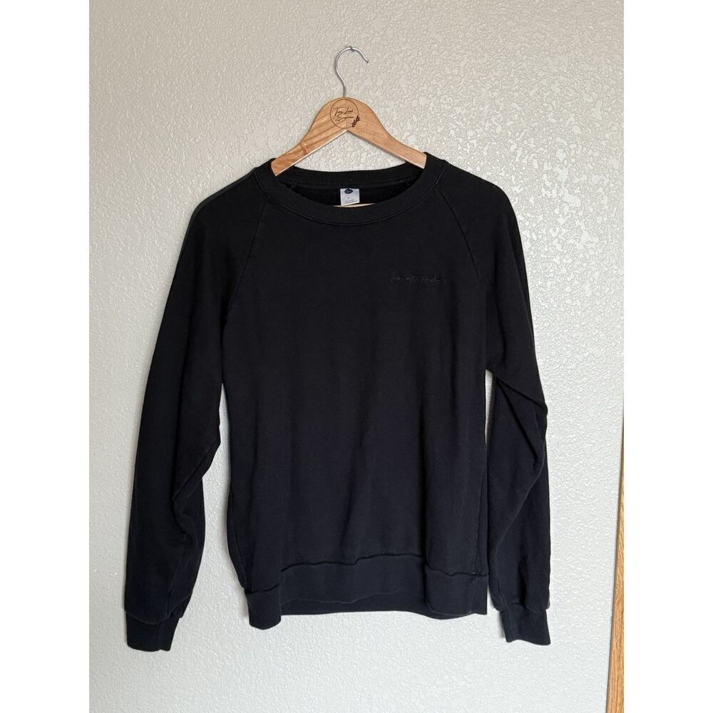 Love Your Melon Black Taped Crew Sweatshirt Large Fleece